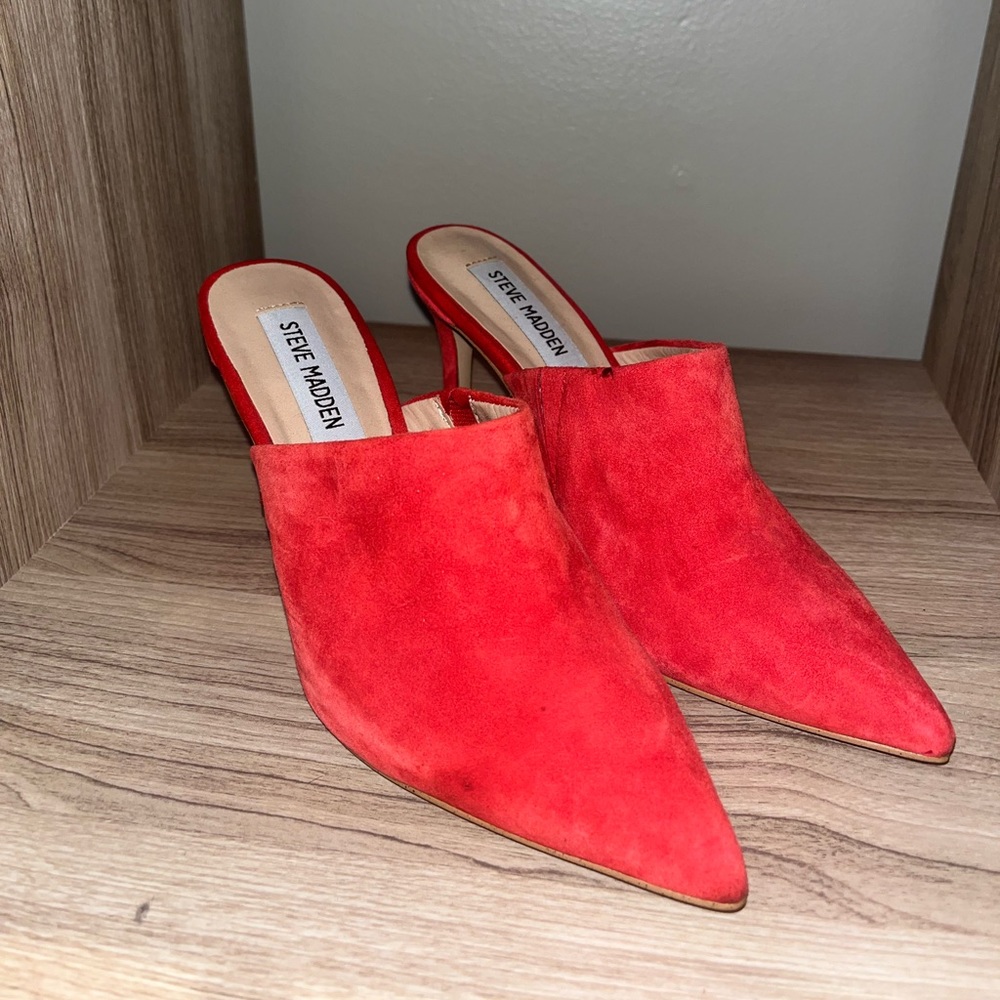 Red Suede Steve Madden Heels